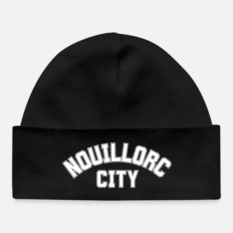 NOUILLORC CITY - Jeu de mots NEW YORK - Bonnet bébé bio - noir