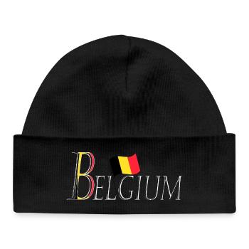 Flag Belgium: an elegant patriotic appearance - Baby Organic Beanie - black - Front