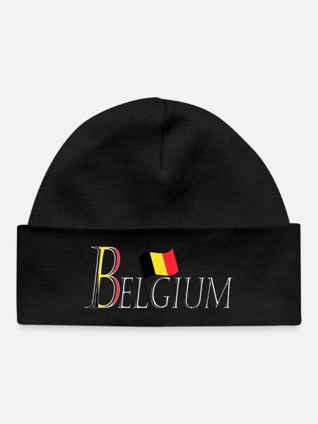 Drapeau Belgium une apparence patriotique élégante - Bonnet bébé bio - noir