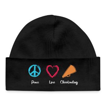 Peace Love Cheerleading - Baby Organic Beanie - black - Front