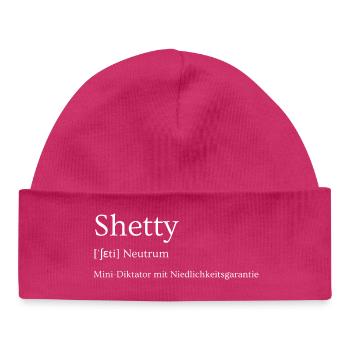 Shetty -little dictator with cuteness guarantee - Baby Organic Beanie - hot pink - Front