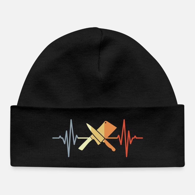 Couteau Couperet Ligne de Coeur - Bonnet bébé bio - noir