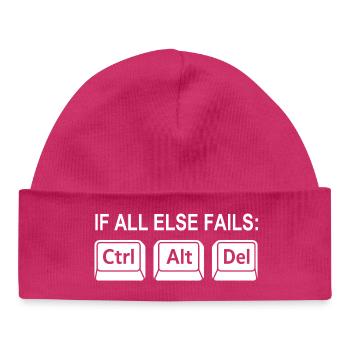 Raccourci programmeur Geek Ordinateur de support informatique - Bonnet bébé bio - hot pink - Devant