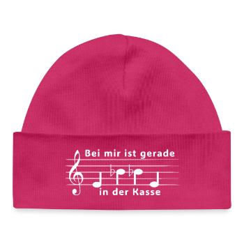 Noten - Ebbe In Der Kasse Humorvolle Notenschrift - Baby Organic Mütze - hot Pink - Vorne