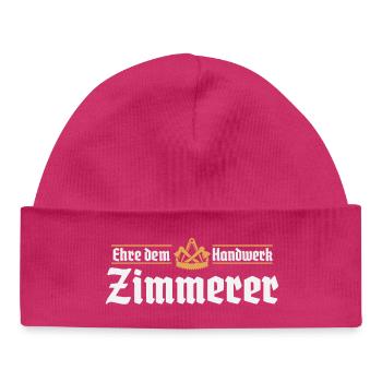 Carpenter craft carpenter guild sign - Baby Organic Beanie - hot pink - Front