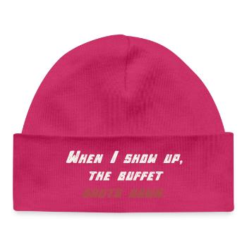 Buffet - Foodie Saying - Baby Organic Beanie - hot pink - Front
