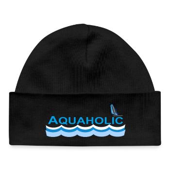 AQUAHOLIC - Baby Organic Beanie - black - Front