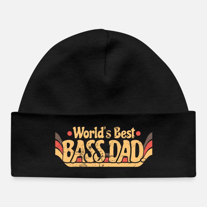 World's Best Bass Dad Retro - Bonnet bébé bio - noir