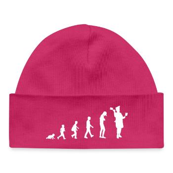 Evolution vom Baby zum Metzger / Beruf - Baby Organic Mütze - hot Pink - Vorne