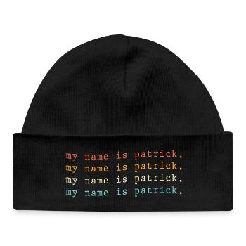My name is Patrick - Baby Organic Beanie - black - Front
