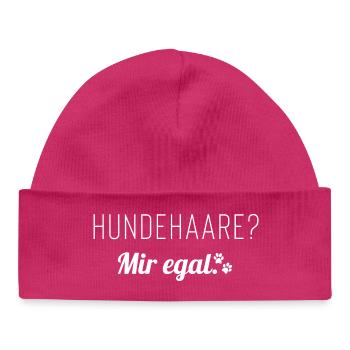 Hundehaare? Mir egal. Spruch für Hundemenschen - Baby Organic Mütze - hot Pink - Vorne