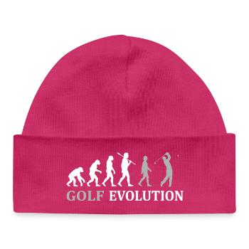 Golf Evolution – Das perfekte Golfer Geschenk - Baby Organic Mütze - hot Pink - Vorne