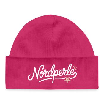 Nordperle Hamburg Nordsee Ostsee Norddeutsch Deern - Baby Organic Mütze - hot Pink - Vorne