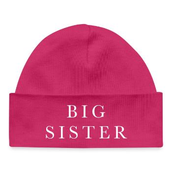 Grande Sœur Grande Sœur Blanche - Bonnet bébé bio - hot pink - Devant