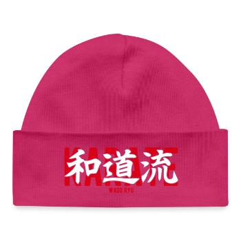 Wado Ryu Karate Japanese Kanji Martial Art - Baby Organic Beanie - hot pink - Front