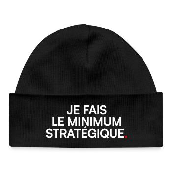 Je fais le minimum stratégique humour - Bonnet bébé bio - noir - Devant