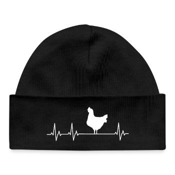 Fans de poulets - - Coq - Poussins - Bonnet bébé bio - noir - Devant