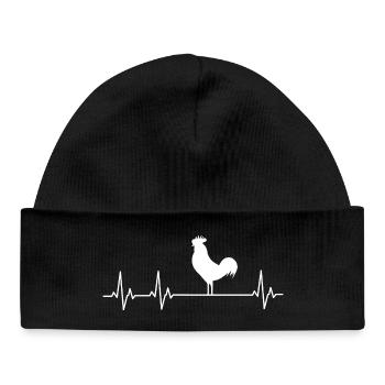 Fans de poulets - - Coq - Poussins - Bonnet bébé bio - noir - Devant