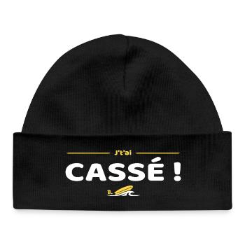 J'tai cassé ! Réplique culte Brice de Nice - Bonnet bébé bio - noir - Devant