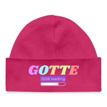"Gotte loading" für werdende Patentanten 2026 - Baby Organic Mütze - hot Pink - Vorne