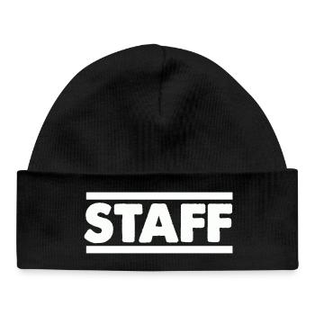 Staff Lettering Bold Contrast - Baby Organic Beanie - black - Front