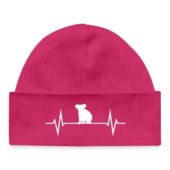 Koala ECG Heartbeat Love - Baby Organic Beanie - hot pink - Front