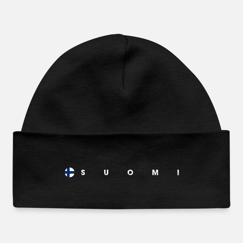Drapeau Suomi - Bonnet bébé bio - noir
