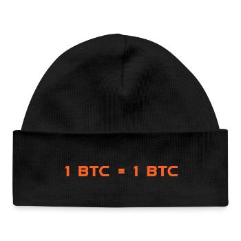1 BTC = 1 BTC - Baby Organic Mütze - Schwarz - Vorne
