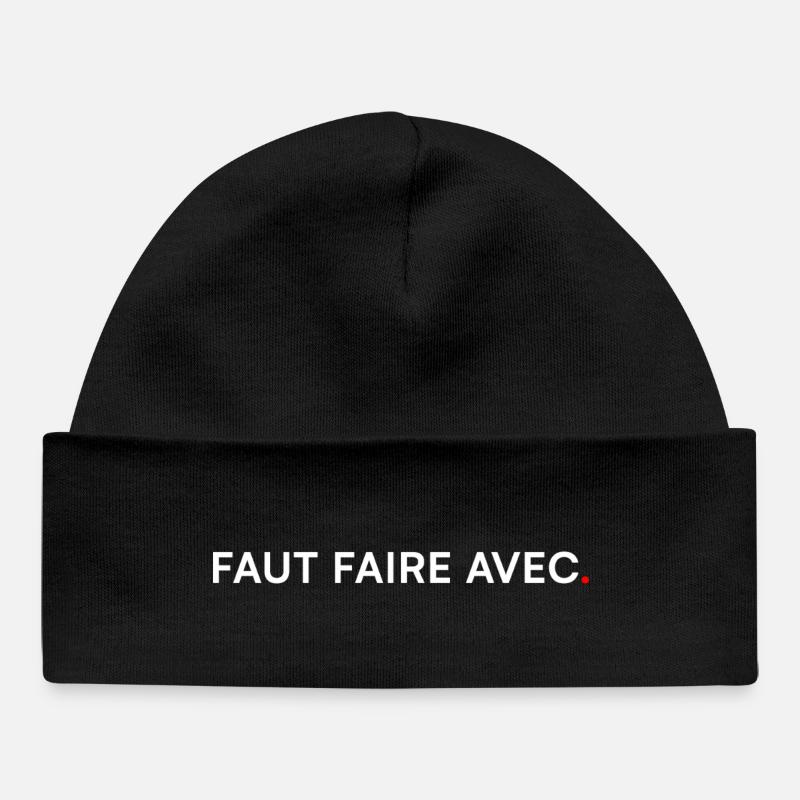 PAS MAINTENANT. Humour Moderne Minimal - Bonnet bébé bio - noir