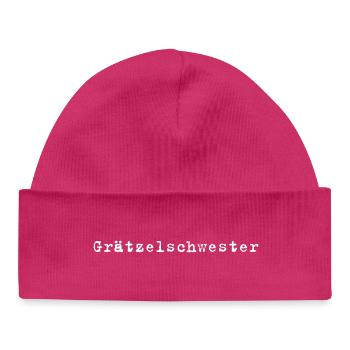 Grätzelschwester – Diction dialectale viennoise - Bonnet bébé bio - hot pink - Devant