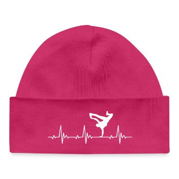 Streetdance Breakdance Heartbeat Frequenz Puls - Baby Organic Mütze - hot Pink - Vorne