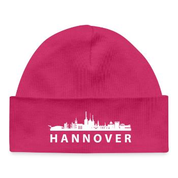Hanover Skyline Silhouette design - Baby Organic Beanie - hot pink - Front
