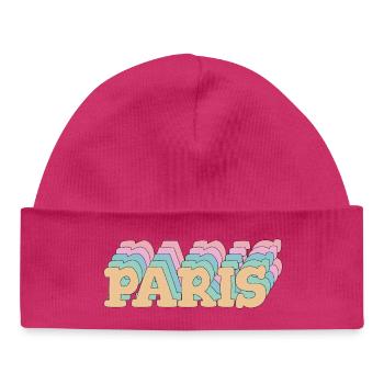 Paris – Faute de frappe pastel & style urbain - Bonnet bébé bio - hot pink - Devant