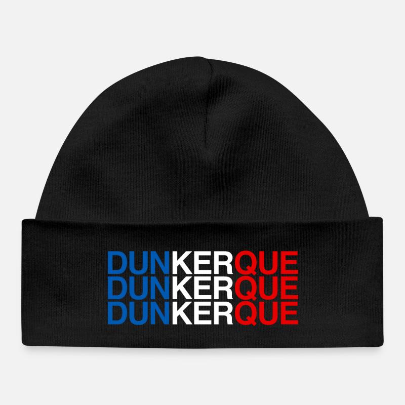 DUNKERQUE France Drapeau Français - Bonnet bébé bio - noir