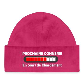 T-shirt prochaine connerie idee cadeau humour - Bonnet bébé bio - hot pink - Devant