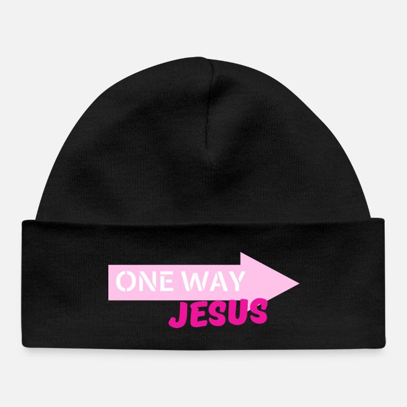Flèche de Jésus à sens unique - Bonnet bébé bio - noir