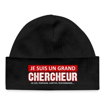 je suis un grand chercheur - Bonnet bébé bio - noir - Devant