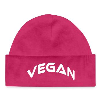 Végétalien - Bonnet bébé bio - hot pink - Devant