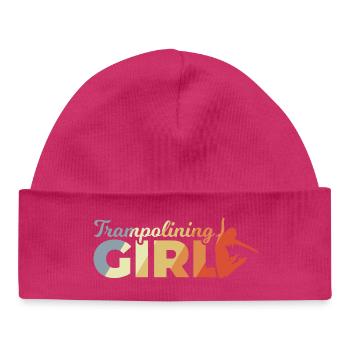 Drôle de fille trampoline - Bonnet bébé bio - hot pink - Devant
