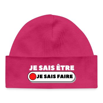 Je sais être je sais faire - Bonnet bébé bio - hot pink - Devant