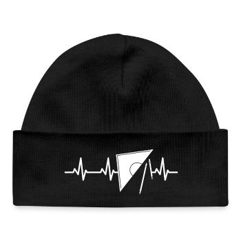 Geotriangle Heart Line - Baby Organic Beanie - black - Front
