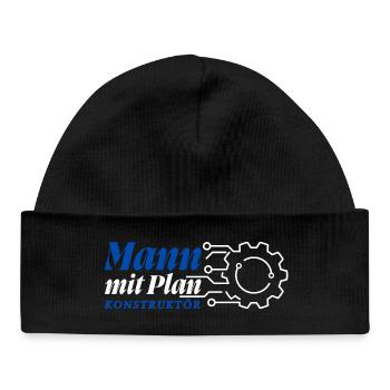 Mann mit Plan - Konstruktör, Konstrukteur - Baby Organic Mütze - Schwarz - Vorne