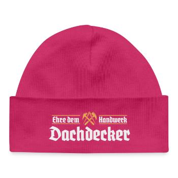 Roofers Crafts Guild Signs - Baby Organic Beanie - hot pink - Front