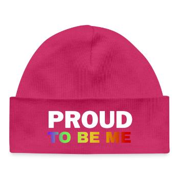 Vibrant Pride Empowerment Design - Baby Organic Beanie - hot pink - Front