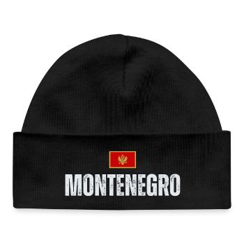 Drapeau du Monténégro, j’aime le Monténégro - Bonnet bébé bio - noir - Devant