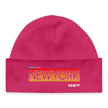 New York Skyline Sunset Design - Baby Organic Beanie - hot pink - Front