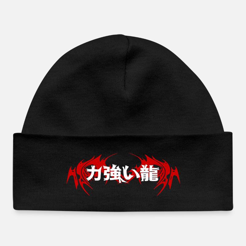 Emblème du Dragon Japonais - Bonnet bébé bio - noir
