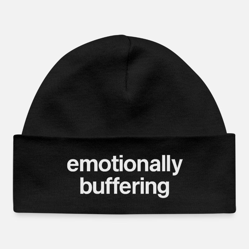 emotionally buffering - Baby Organic Beanie - black
