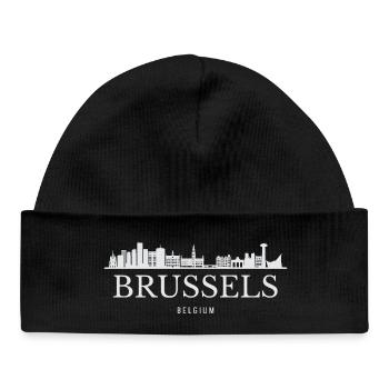 Brussels skyline, Brussels Belgium - Baby Organic Beanie - black - Front