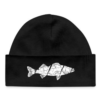 Vecteur de capture de gros poissons zanders - Bonnet bébé bio - noir - Devant